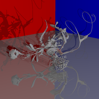YeahRight sculpture rendered with a Whitted style packet ray tracer
